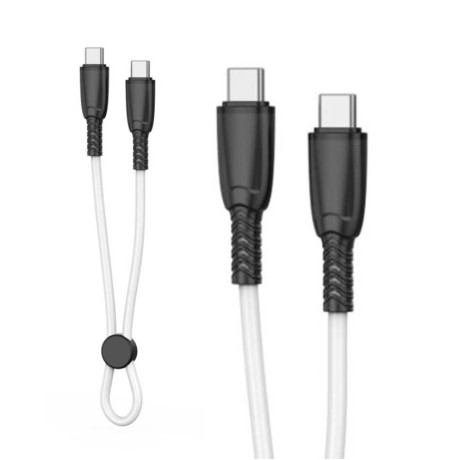 XO NB-Q248B Καλώδιο Φόρτισης + Data Suluo Series Type-c σε Type-c 60W 25cm Άσπρο