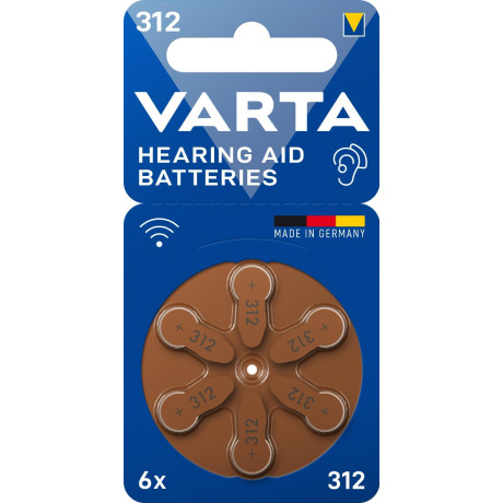 VARTA Μπαταρία βαρηκοΐας 312 (6 τμχ)