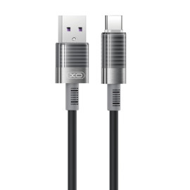 XO NB282 Καλώδιο Γρήγορης Φόρτισης Σιλικόνης 6A Type-C Μαύρο