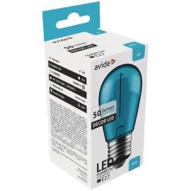 Avide LED Διακοσμητική Λάμπα Filament 1W E27 Μπλέ