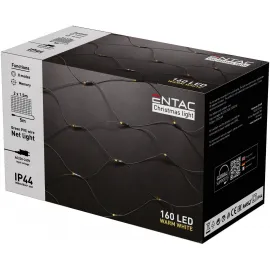 Entac Christmas Lights IP44 Net 160 LED 2m x 1,5m WW